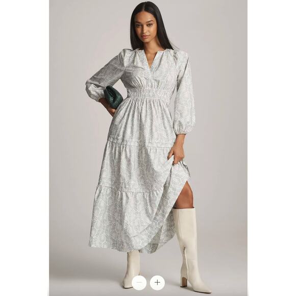 Anthropologie Dresses & Skirts - Anthropologie Somerset Maxi Dress Large Loverly Grey Long Sleeve Modest Cottage